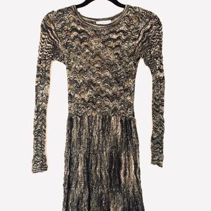 Witchy vintage knitted long dress